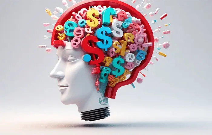 Money and Positive Thinking Mind 3D Illustration